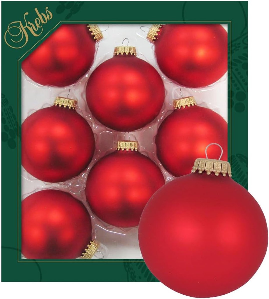 Krebs Glas Lauscha - Christmas decoration/Christmas tree decorations made of glass - Solid colored balls - ShopVlot