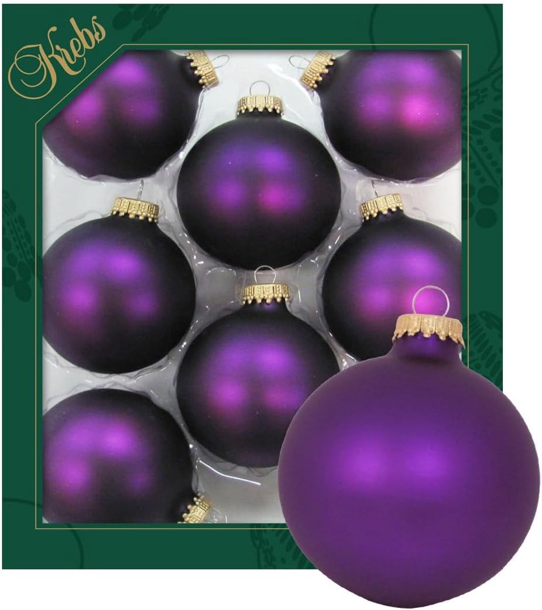 Krebs Glas Lauscha - Christmas decoration/Christmas tree decorations made of glass - Solid colored balls - ShopVlot