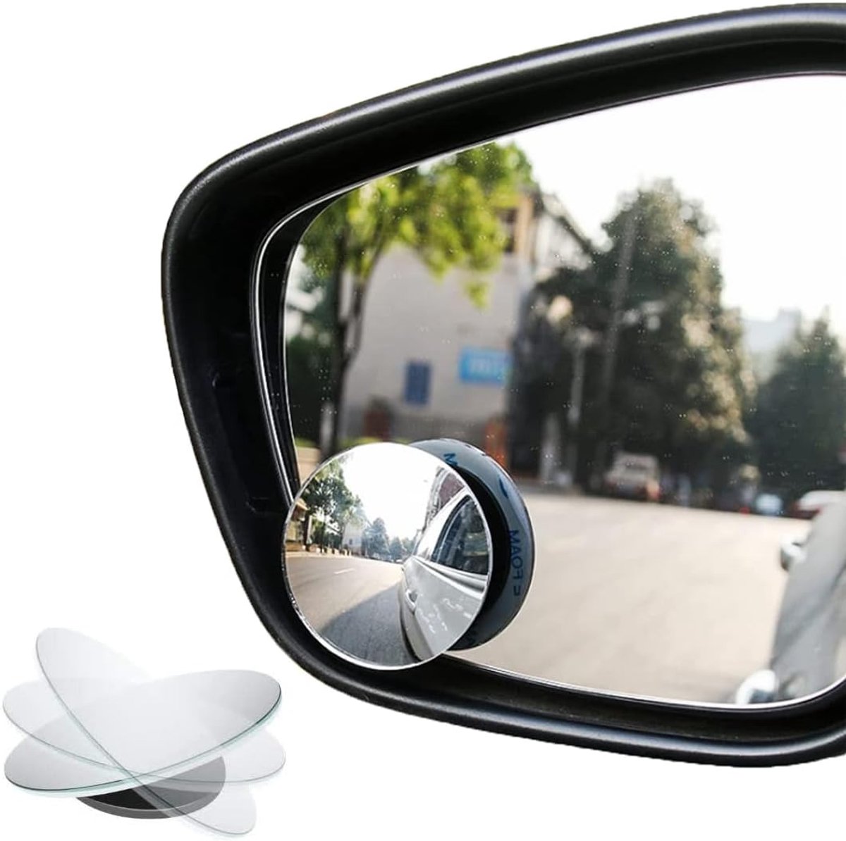 WeddHuis Dead Corner Mirror, HD Glass Convex Round Mirror, 2 Inch Frameless Wide-Angle Mirror with Adjustable Wide - ShopVlot
