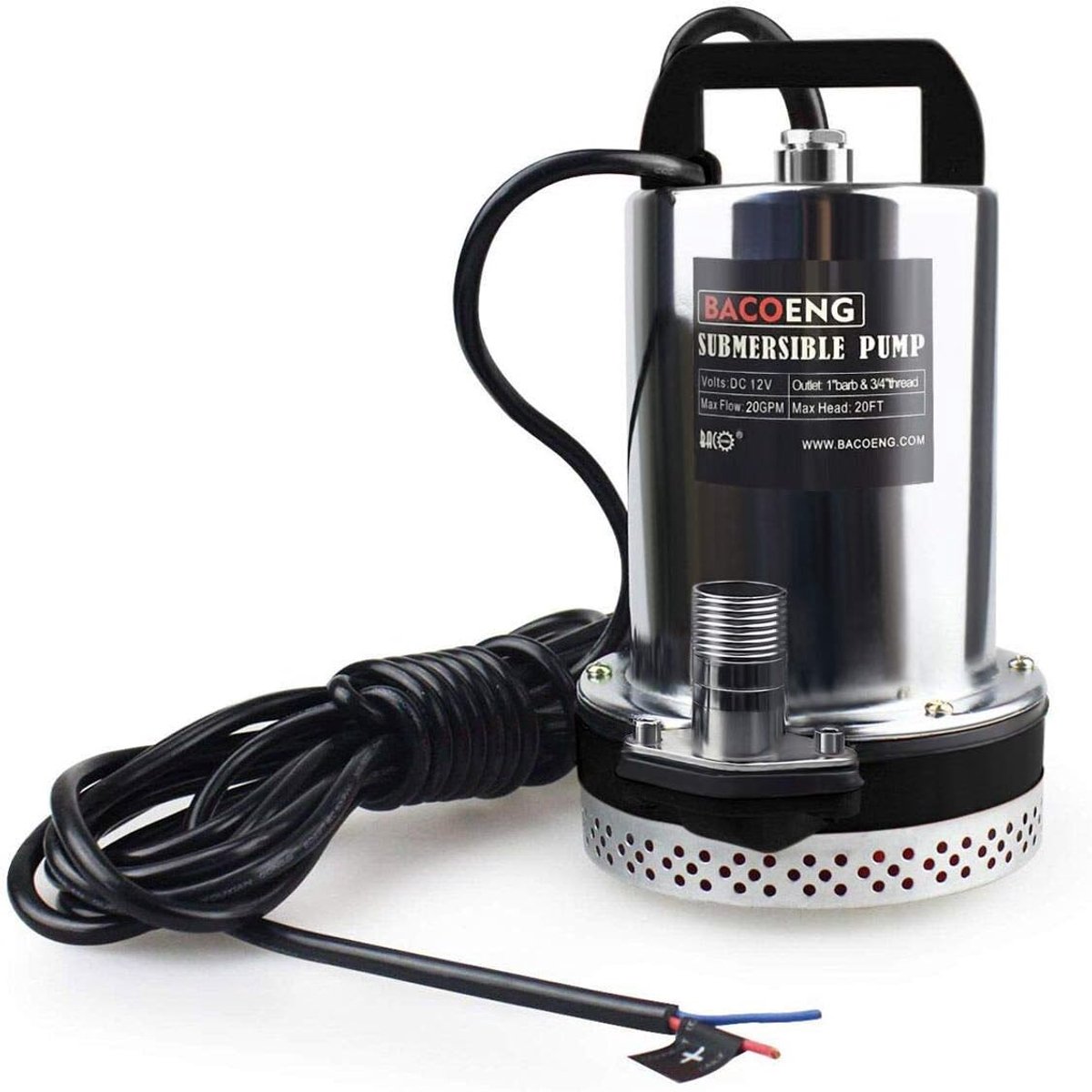 BACOENG DC 12V submersible solar water pump, suitable for pumping clean/dirty water - ShopVlot