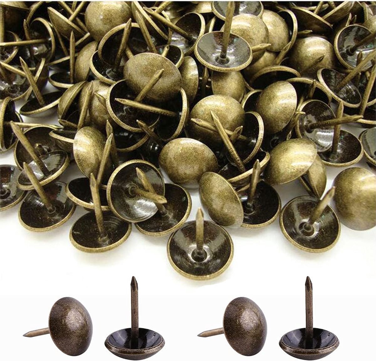 Basicon, Robust Pack of 500, 17 x 11 mm Bronze Decorative Nails Retro DIY Furniture Nails for Furniture, Couch - ShopVlot