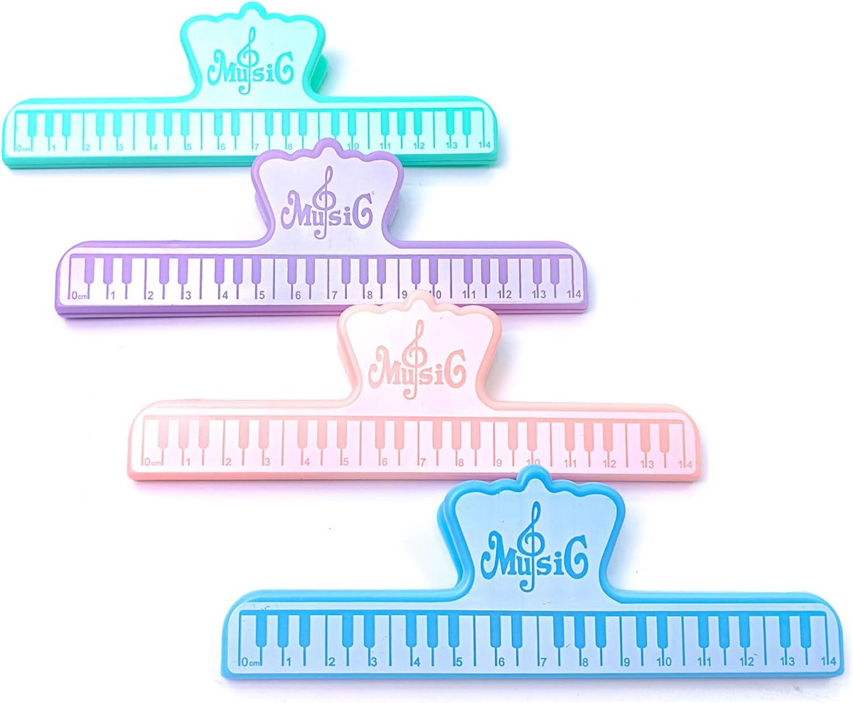 Musiin Sheet Music Clip Set - Macaron Color in Orange, Green, Blue, Purple Collection - ShopVlot