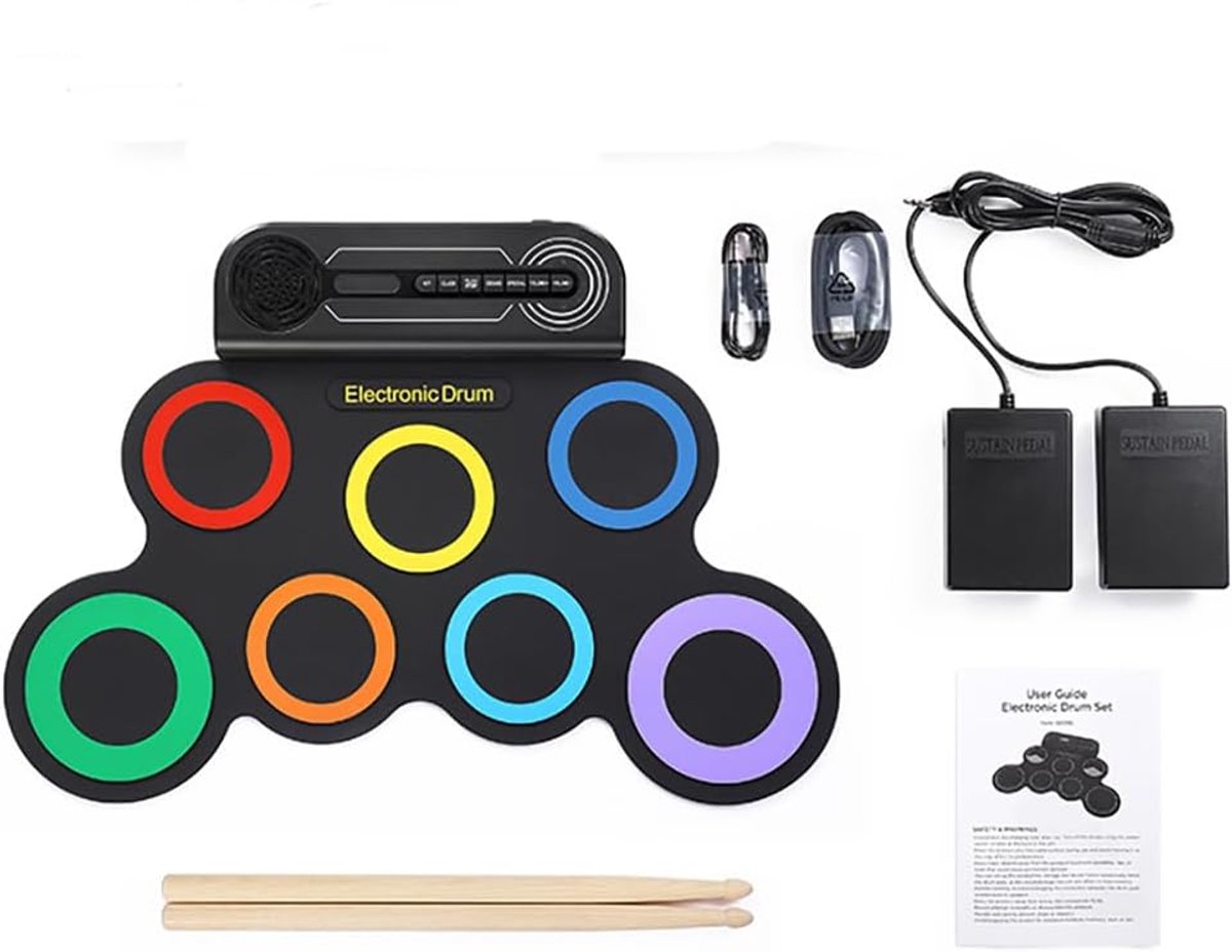 NEWFUN Electronic Battery, Electronic Battery for Adults, Foldable Electronic Battery with 7 Silicone Pads, Drumsticks - ShopVlot
