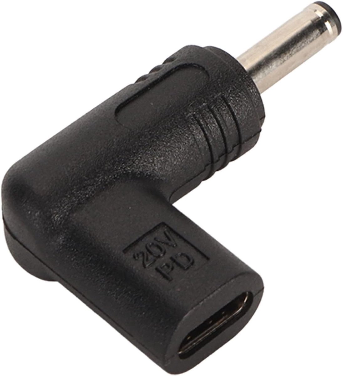 SnelShoppen - 100W PD USB Type C Female Input naar DC 4.0mm X 1.35mm Oplaadadapter, 90 Graden Hoek, Eenvoudige en Efficiënte Oplossing voor Laptop, Co
