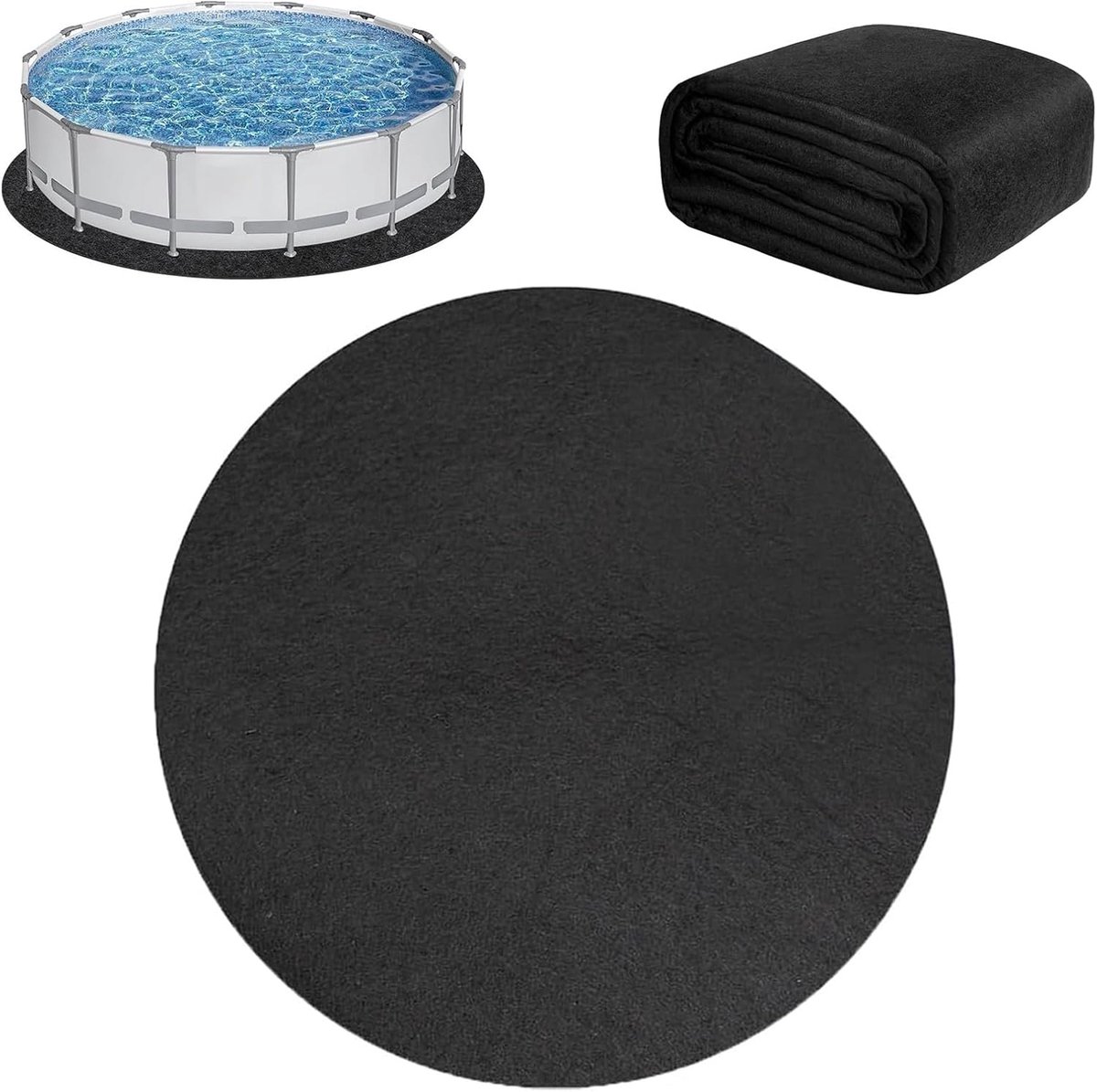 Round Non-Slip Mat for Swimming Pool, Outdoor, Non-Slip Waterproof Outdoor Pool Mat, Folding Pool Bottom, Floor - ShopVlot