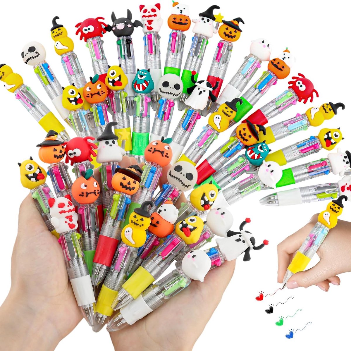 30 stuks balpennen 4 kleuren voor Halloween - kleine gastgeschenken - ShopVlot