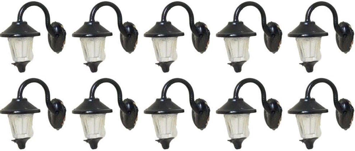 ZYWUOY 10 Pieces Model Railway Pull Light Wall Lamps 1:87 Miniature Lantern Wall Lights LED Street Lights 1 Lamp for - ShopVlot