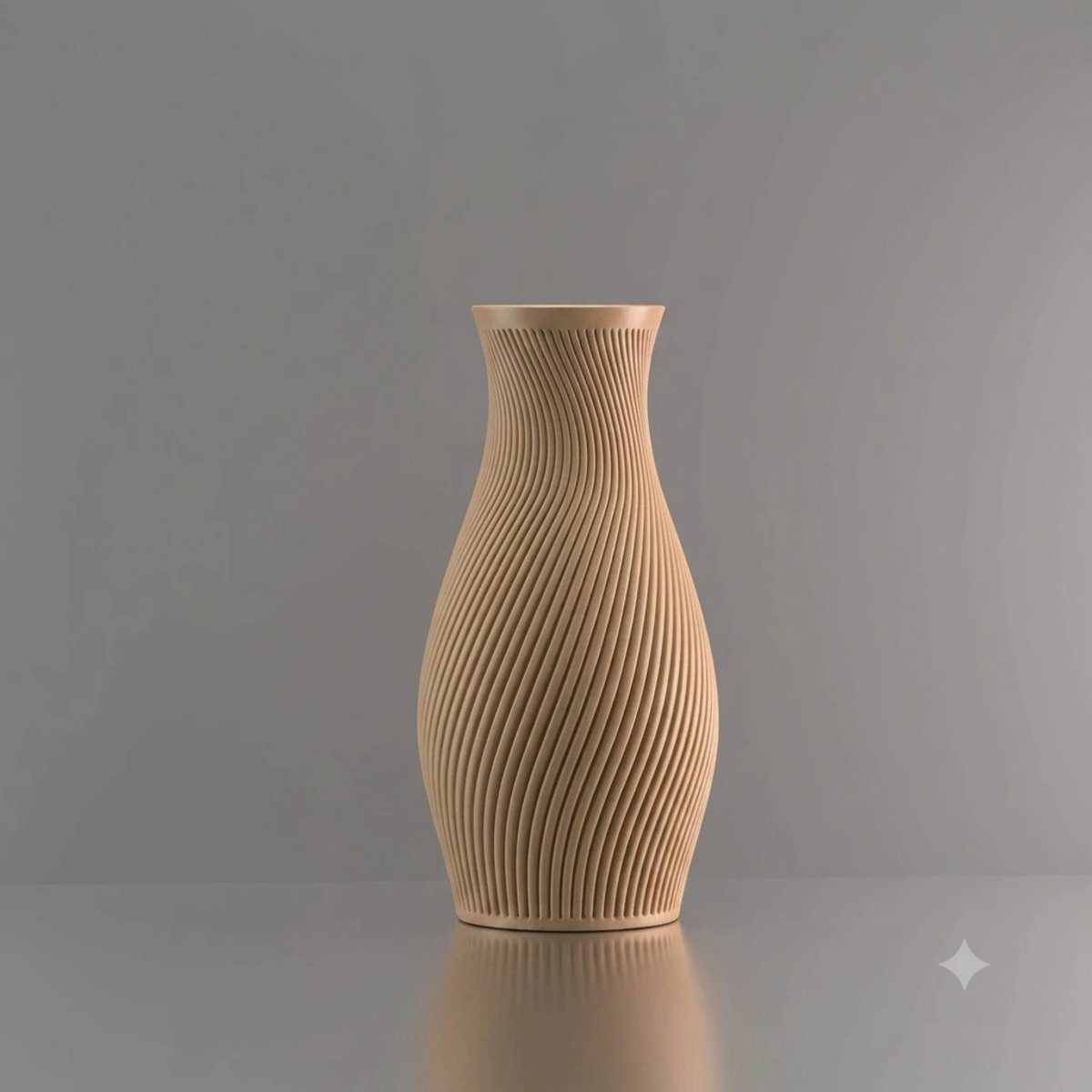 3d-gezellig Diana - Vaas - Waterdicht - Beige - Maat 30 cm - Kunststof - Modern - Bloemenvaas - 100% gerecycled PLA (bioplastic)