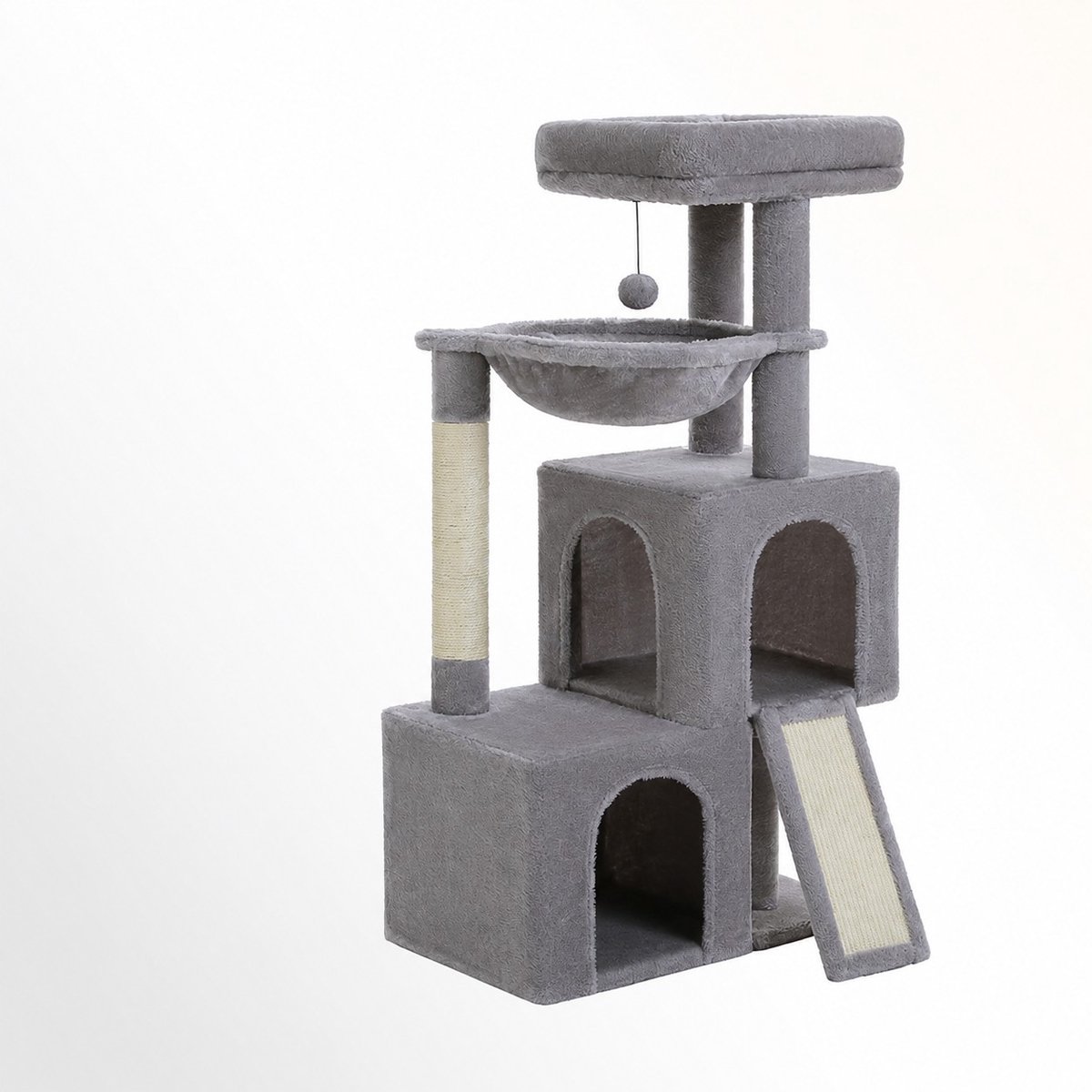 Chelsey-Store - Krabpaal - Krabpaal voor katten - Krabpaal voor grote katten - Kattenboom - 55x35x104 cm - Grijs