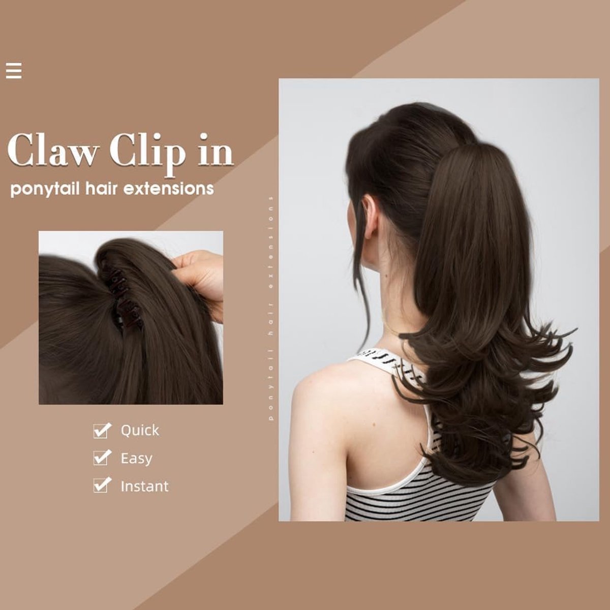 Ponytail Extension with Drawstring, 35 cm, Long Curly Wavy Natural Synthetic Hair Extensions Hairpieces Ponytail - ShopVlot