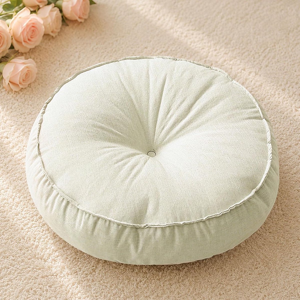 Rond kussen voor stoel, 45 cm doorsnede, 10 cm dik, 1 stuk, rond vloerkussen, zitkussen, hoes voor stoel, kussen voor - ShopVlot