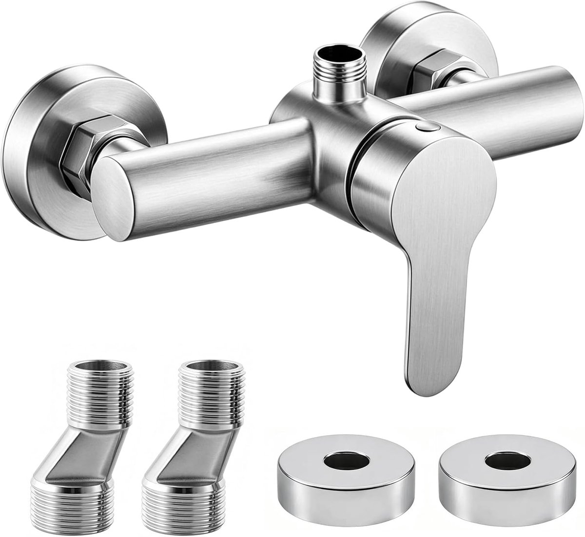 Shower Faucet Single Lever Mixer Tap, 304 Stainless Steel Bathtub Faucet Wall Mounted Mixer Tap Shower Surface Mounted - ShopVlot