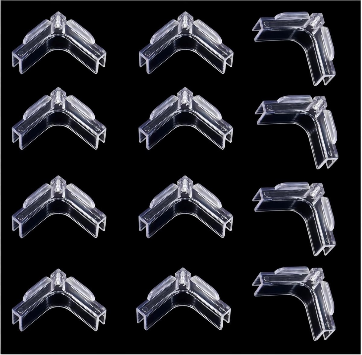 Set of 12 Soft Covers for Aquariums, 5 mm, Corner Protection, Acrylic, High Strength, Easy Installation, Transparent - ShopVlot