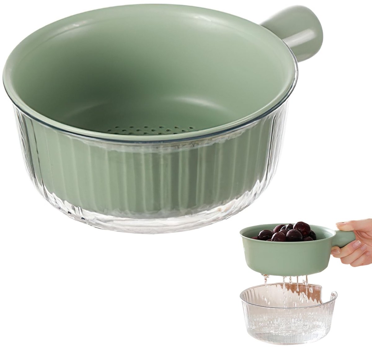 Solidchoice - 2-delige Kleine Vergietset voor Fruit en Groenten, BPA Vrij