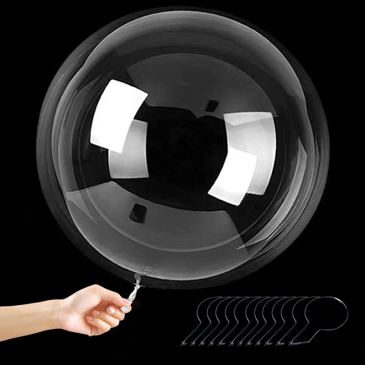 Solidchoice - Set van 6 Transparante Bobo Ballonnen 24 Inch