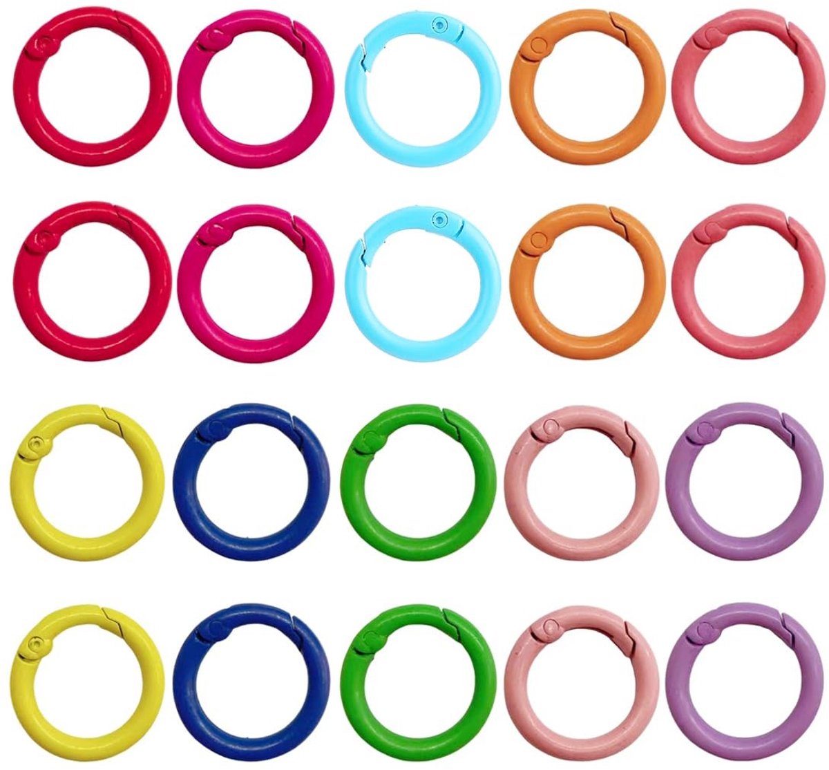 Solidchoice - Set van 20 Karabijnhaken, Ronde Ontwerpen