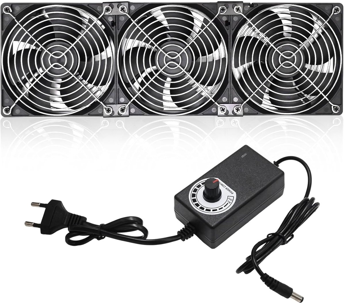PC-ventilatorset 3 x 120 mm - axiale ventilator - stille werking - ideaal voor pc en server - ShopVlot