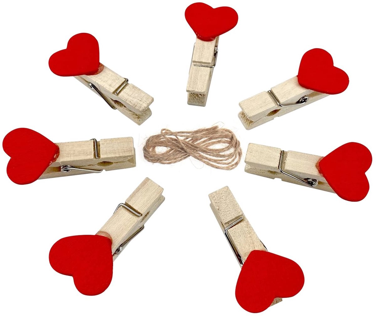 Solidchoice - Mini Kledinghangers van Hout met Jute Touw