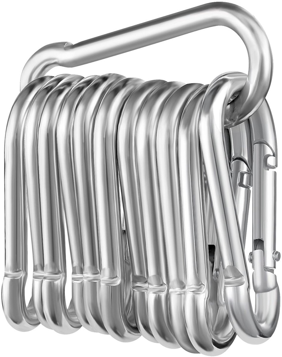 Solidchoice - Set van 12 Carabiner Haken van Galvaniseerd Staal