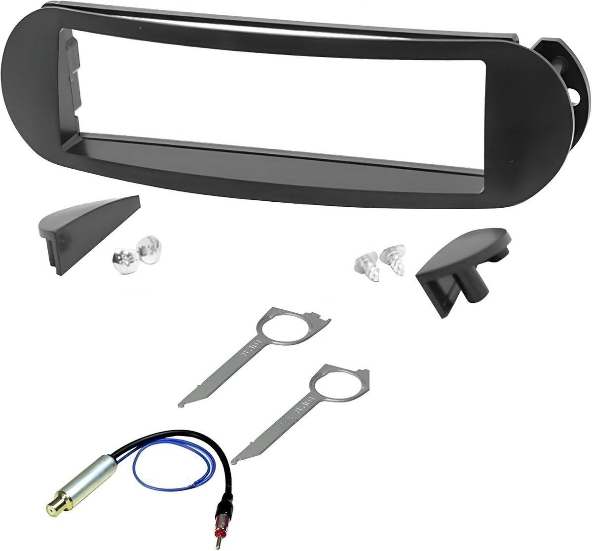 Radio panel frame 2 DIN - zwart - antenneadapter - ondersteuning voor Volkswagen New Beetle - ShopVlot