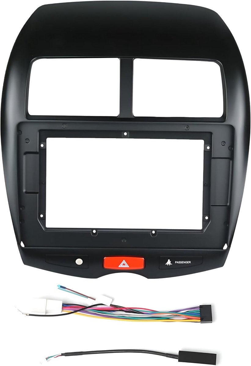 Radio panel kit 9 inch - zwarte front panel frame - voor Citroen, Peugeot en Mitsubishi - eenvoudig te installeren - ShopVlot