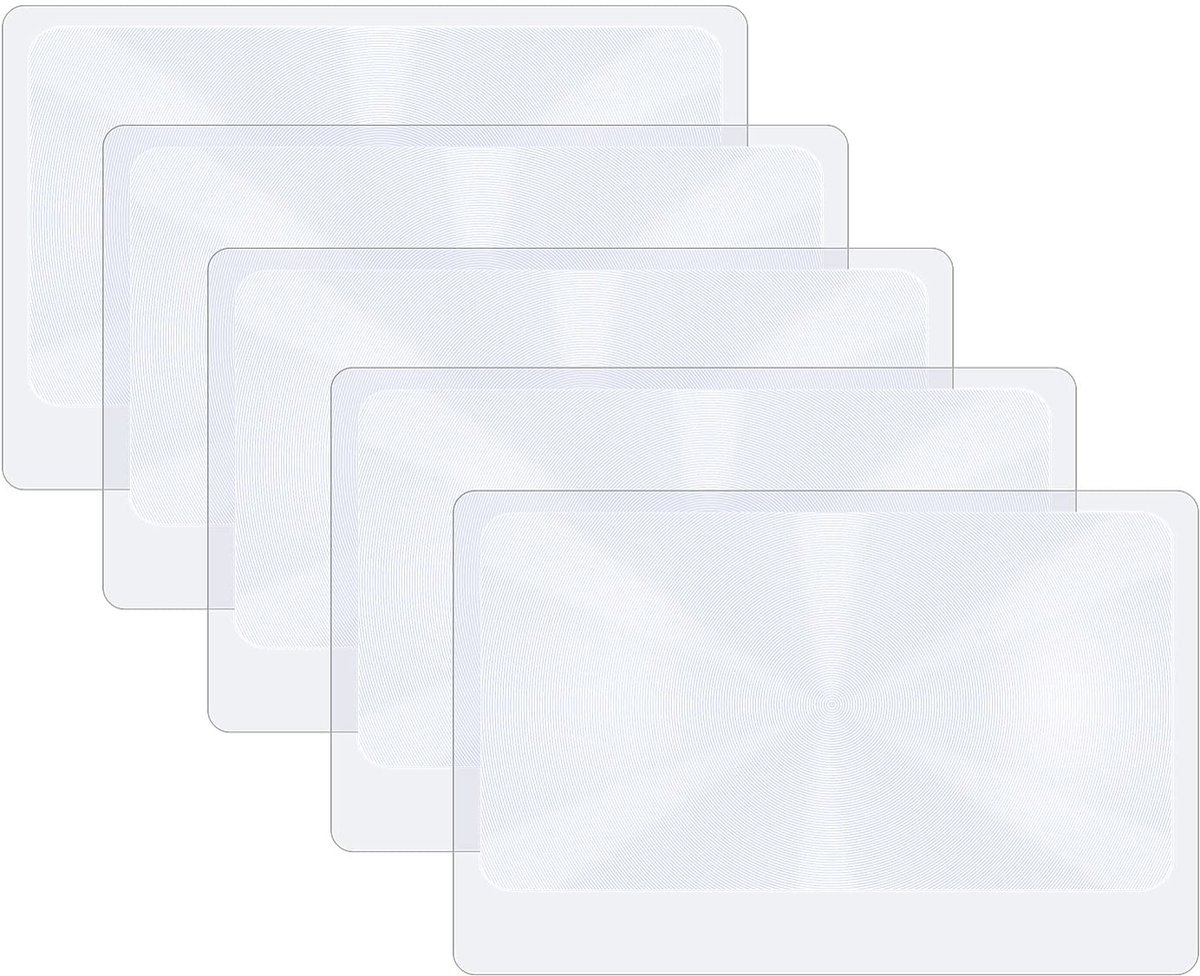 Solidchoice - 5 Stuks Pocket Vergrootglas met 3x Vergroting voor Lezen en Juweel