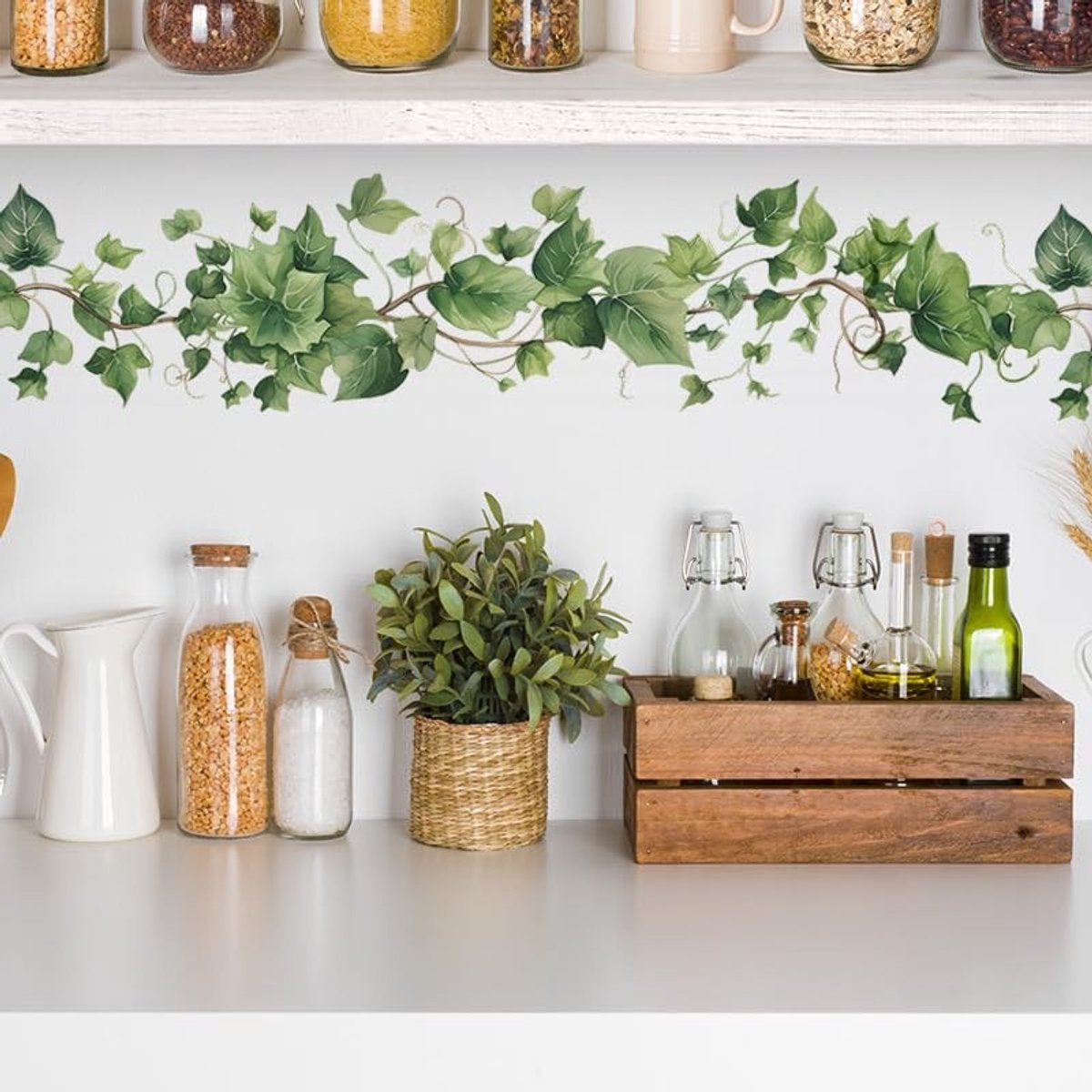 Solidchoice - Wanddecoratie Sticker Groene Planten voor Thuis