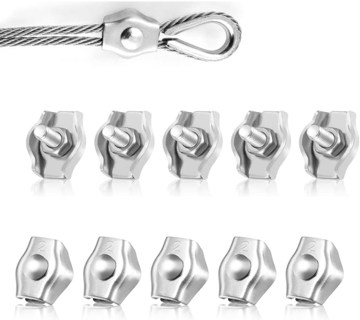 Solidchoice - 10 Stuks M2 RVS Kabelclips voor Perfecte Bevestiging