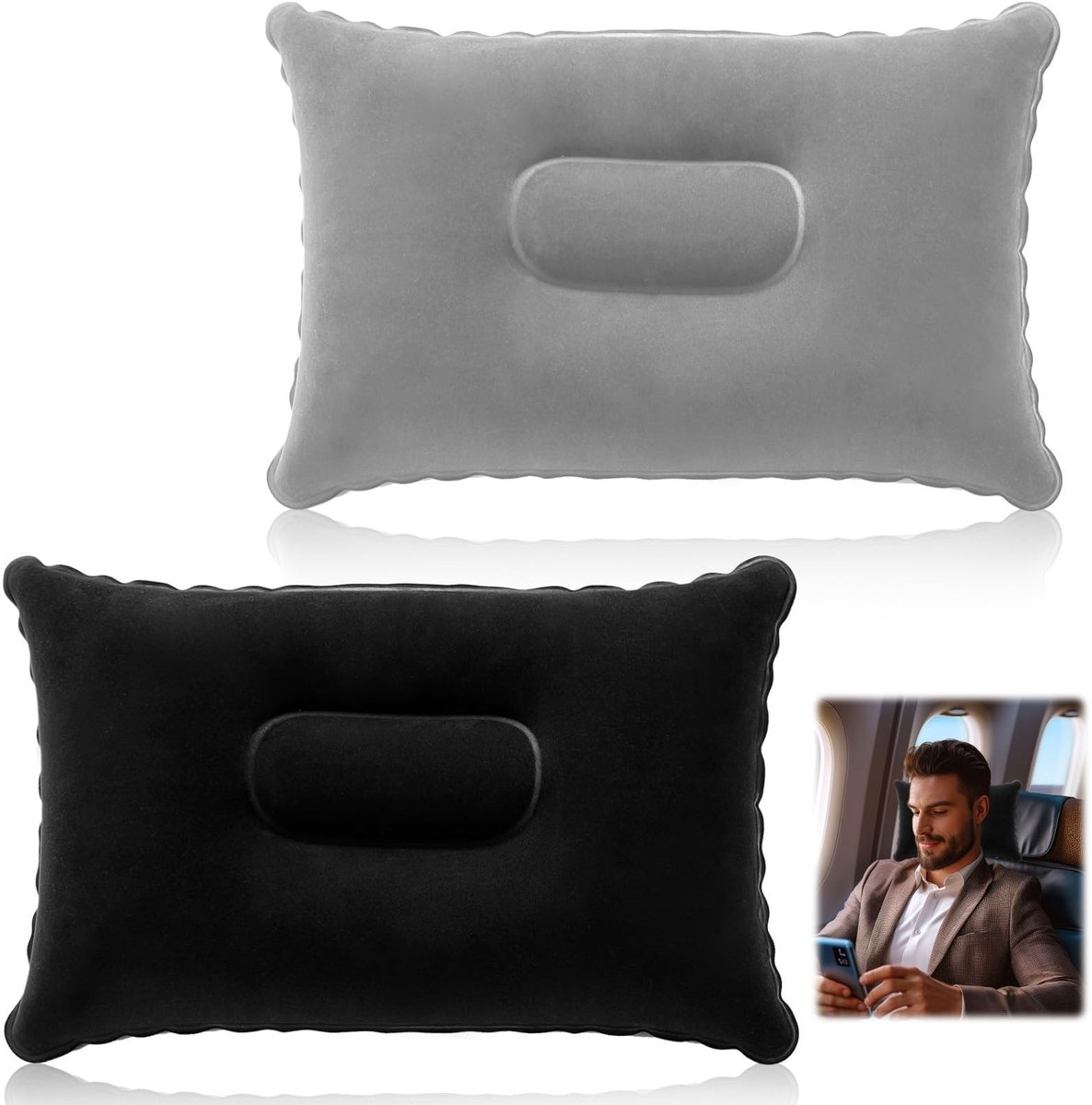 Solidchoice - Set van 2 Opblaasbare Camping Kussens
