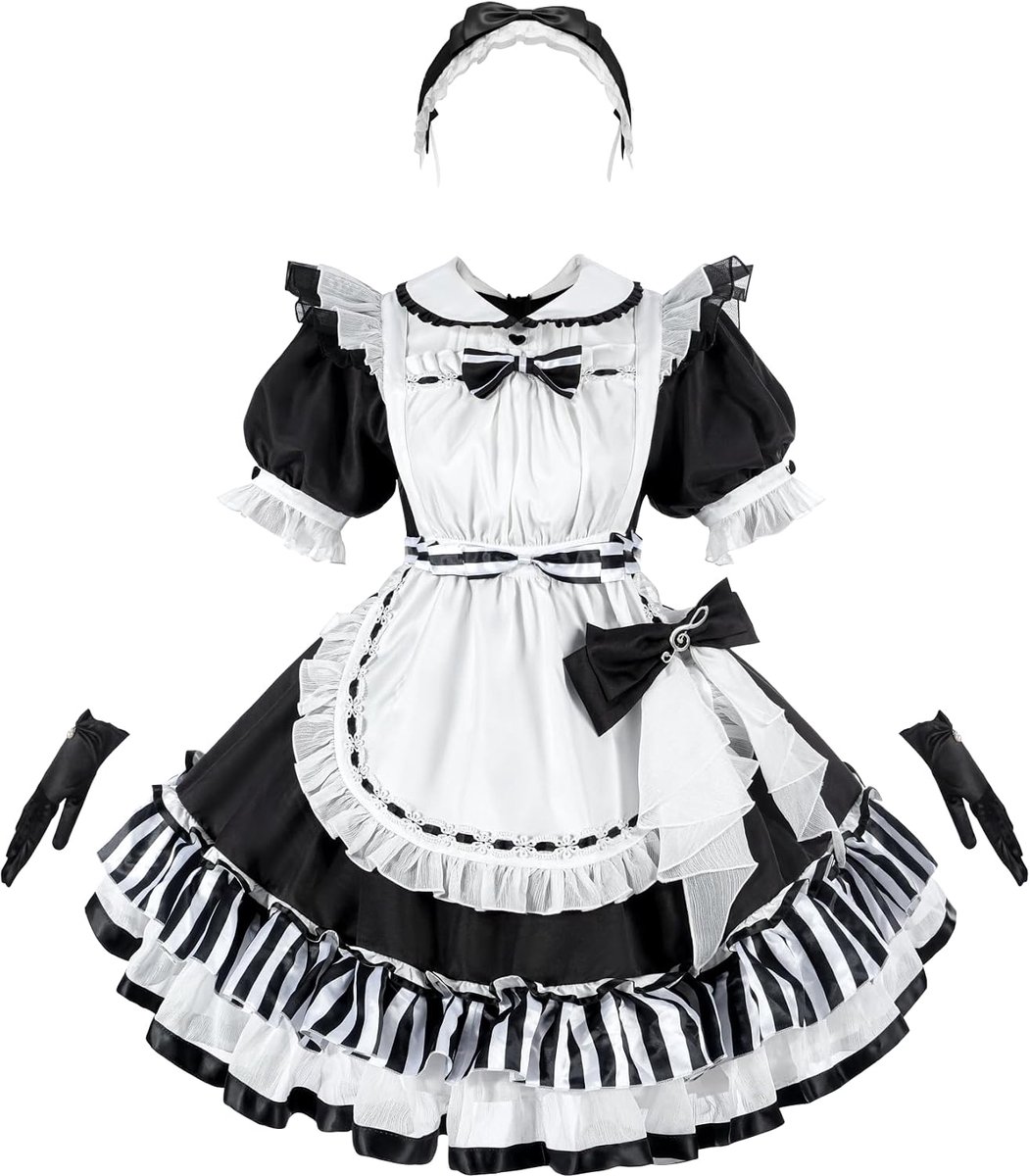 French Maid-outfit dames - zwart met schort - sexy en speels - perfect voor carnaval - ShopVlot