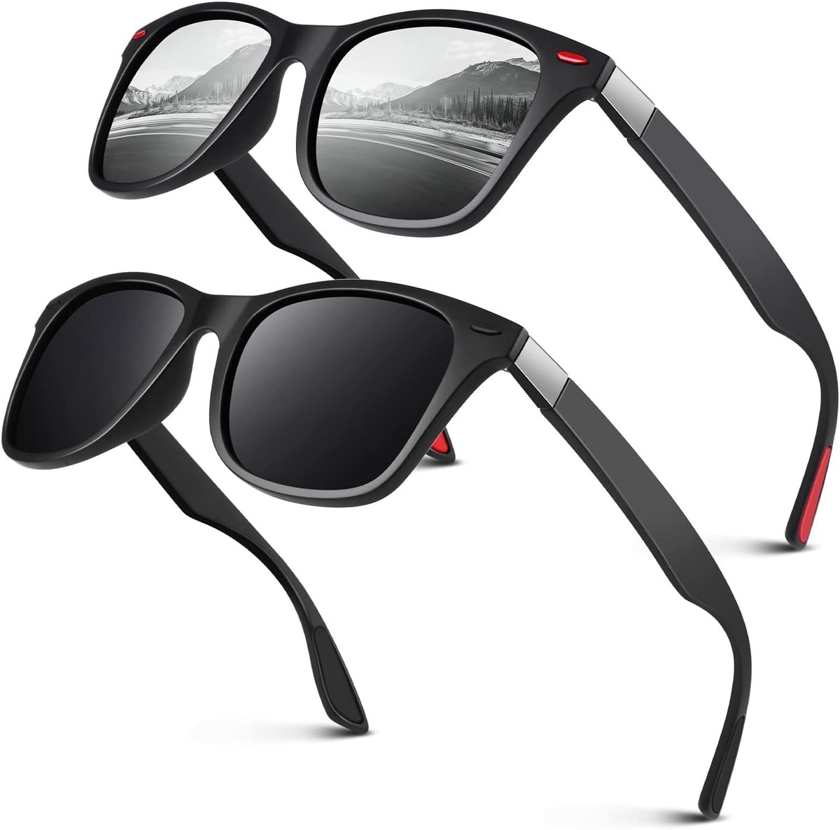 Zonnebril unisex polariserend - TR90 superlicht - retro rechthoekig - 100% UV400 bescherming - ShopVlot