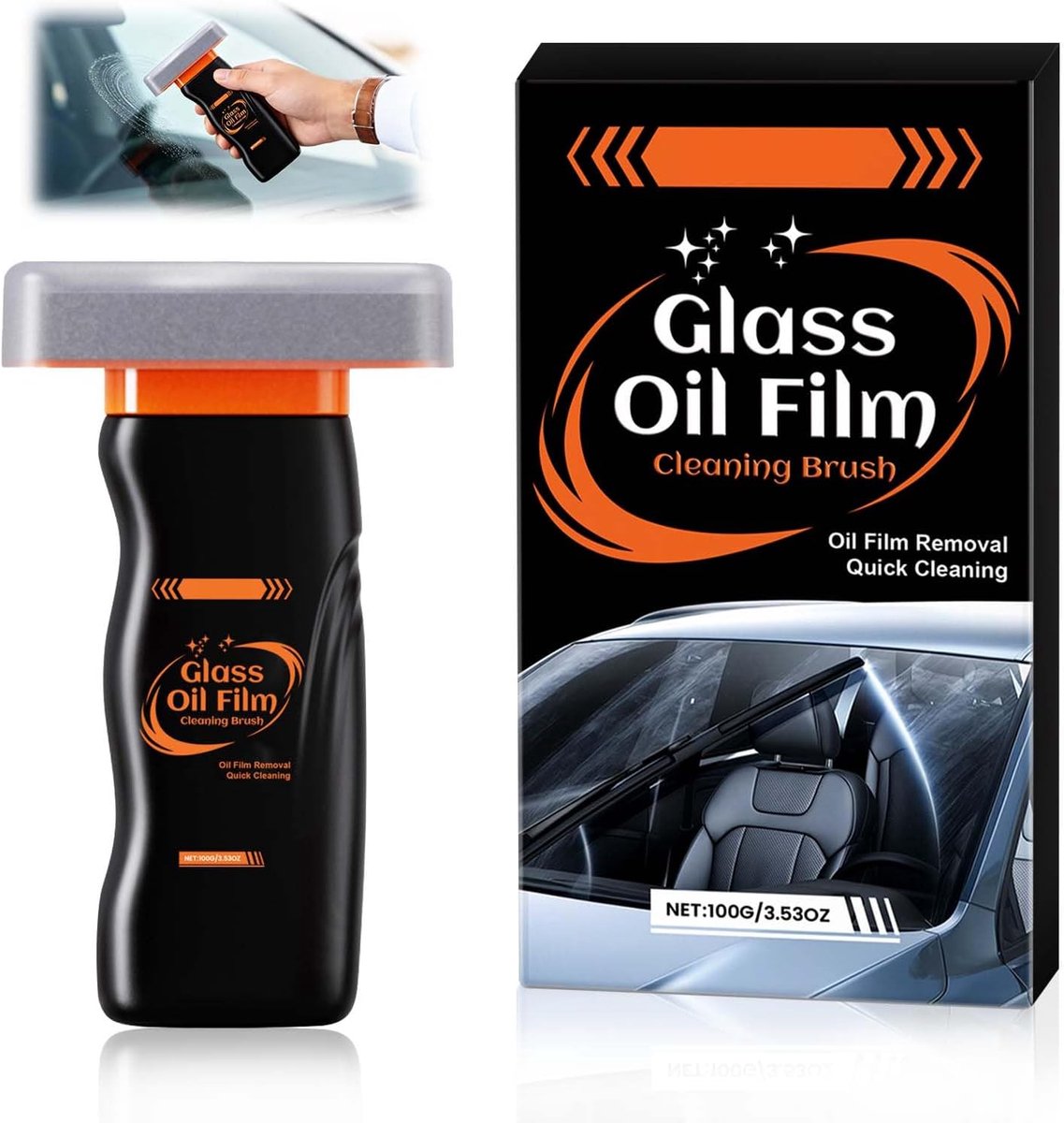 Glasemulsie reiniger 100g - Oliefilm verwijderaar - Voor autoruiten en voorruit - Helder zicht in regen en mist - ShopVlot