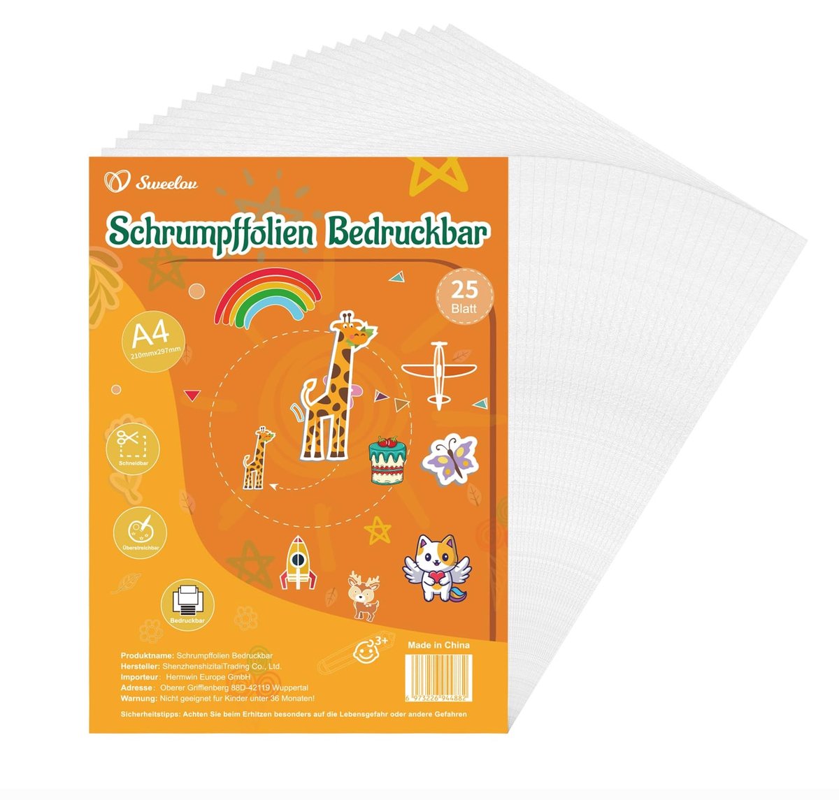 Solidchoice - Set van 25 A4 Transparante Krimpfolie Bladen voor Creatief Gebruik