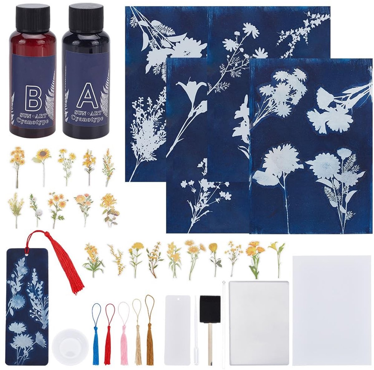 Solidchoice - 30 Vellen A4 Cyanotype Zonneprint Papier Kit voor Creatieve Projecten