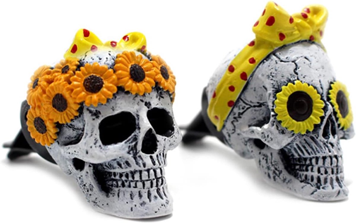 Auto essentiële olie diffuser - Skulldesign - 2 stuks - Aromatherapie decoratie - Verfris de lucht in je auto - ShopVlot