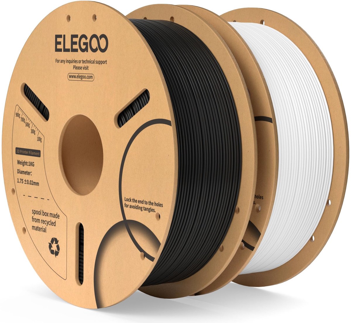 Solidchoice - PLA Filament 1.75mm Zwart en Wit 2kg voor 3D Printers