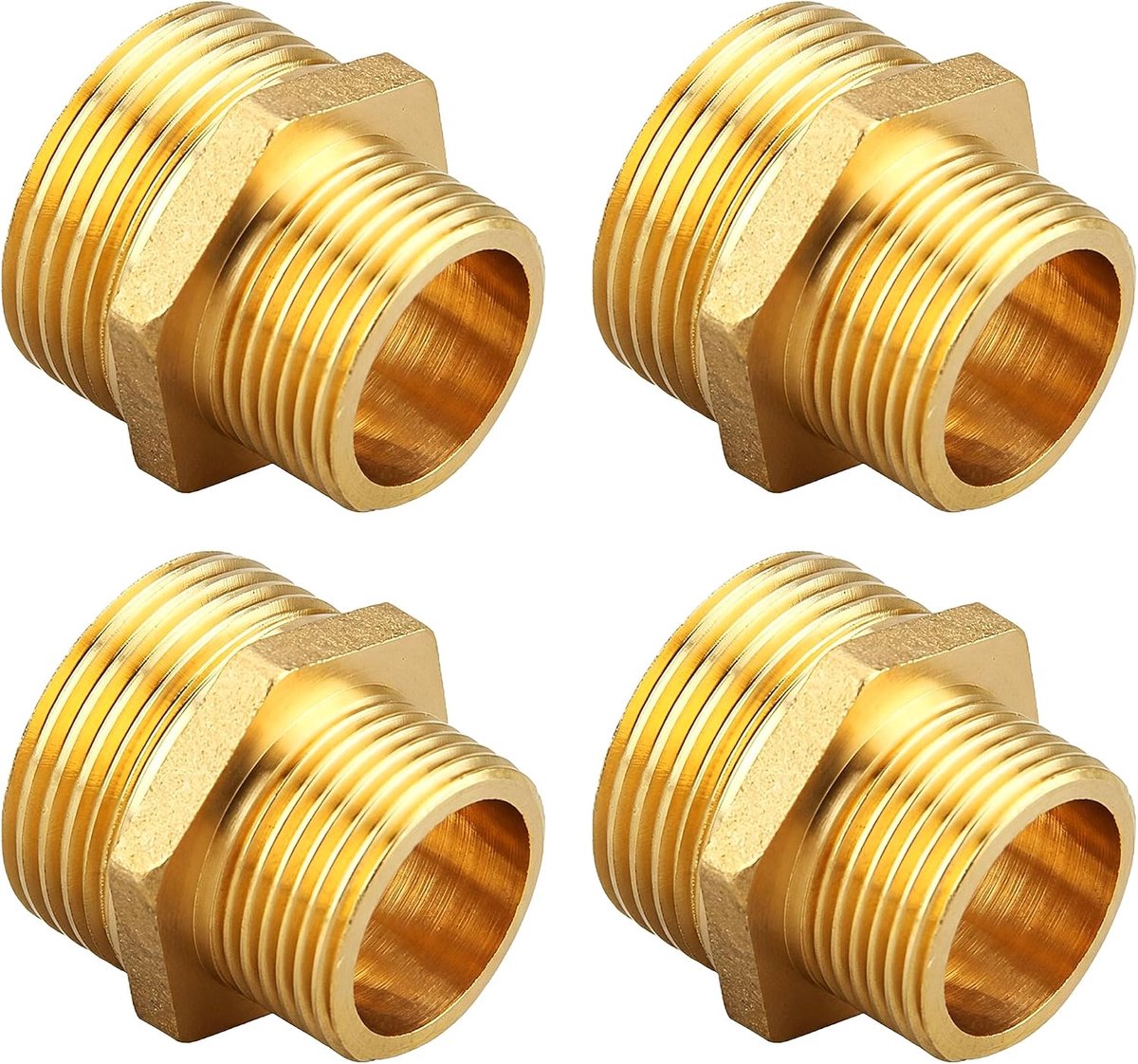 Verloopnippel 3/4 naar 1/2 inch - Messing dubbele nippel - Buitendraad - Geschikt voor drinkwater - ShopVlot