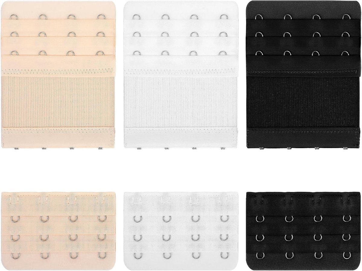 BH-verlengingen 6 stuks - 4 haken - elastisch en comfortabel - perfect voor extra ondersteuning - ShopVlot
