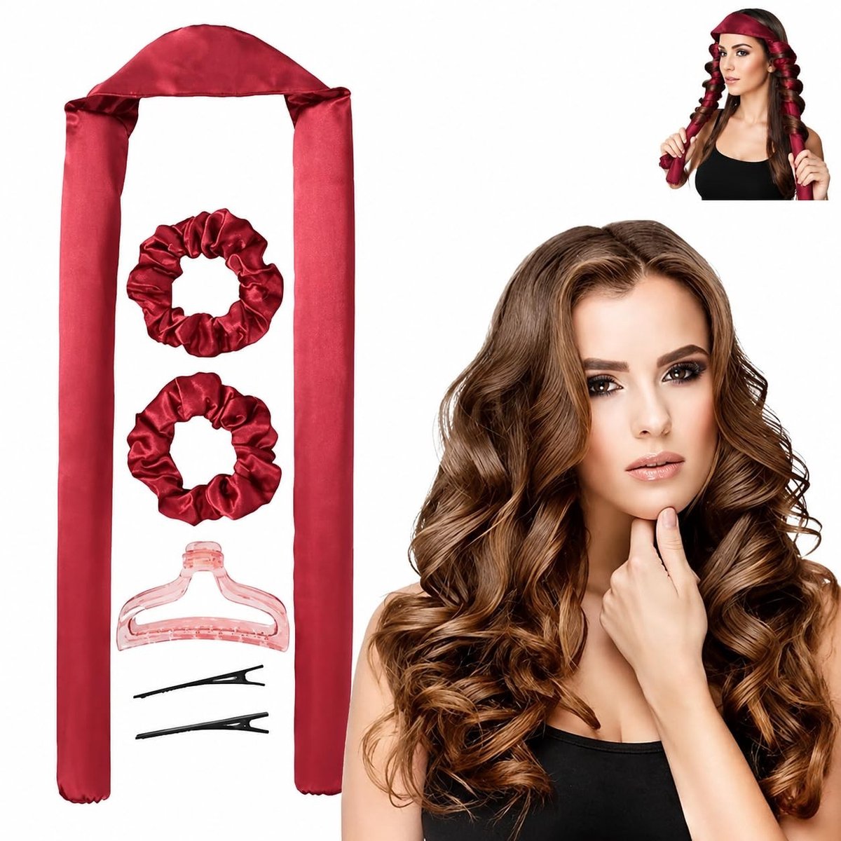 Solidchoice - Heatless Curling Rod Hoofdband voor Lang Haar