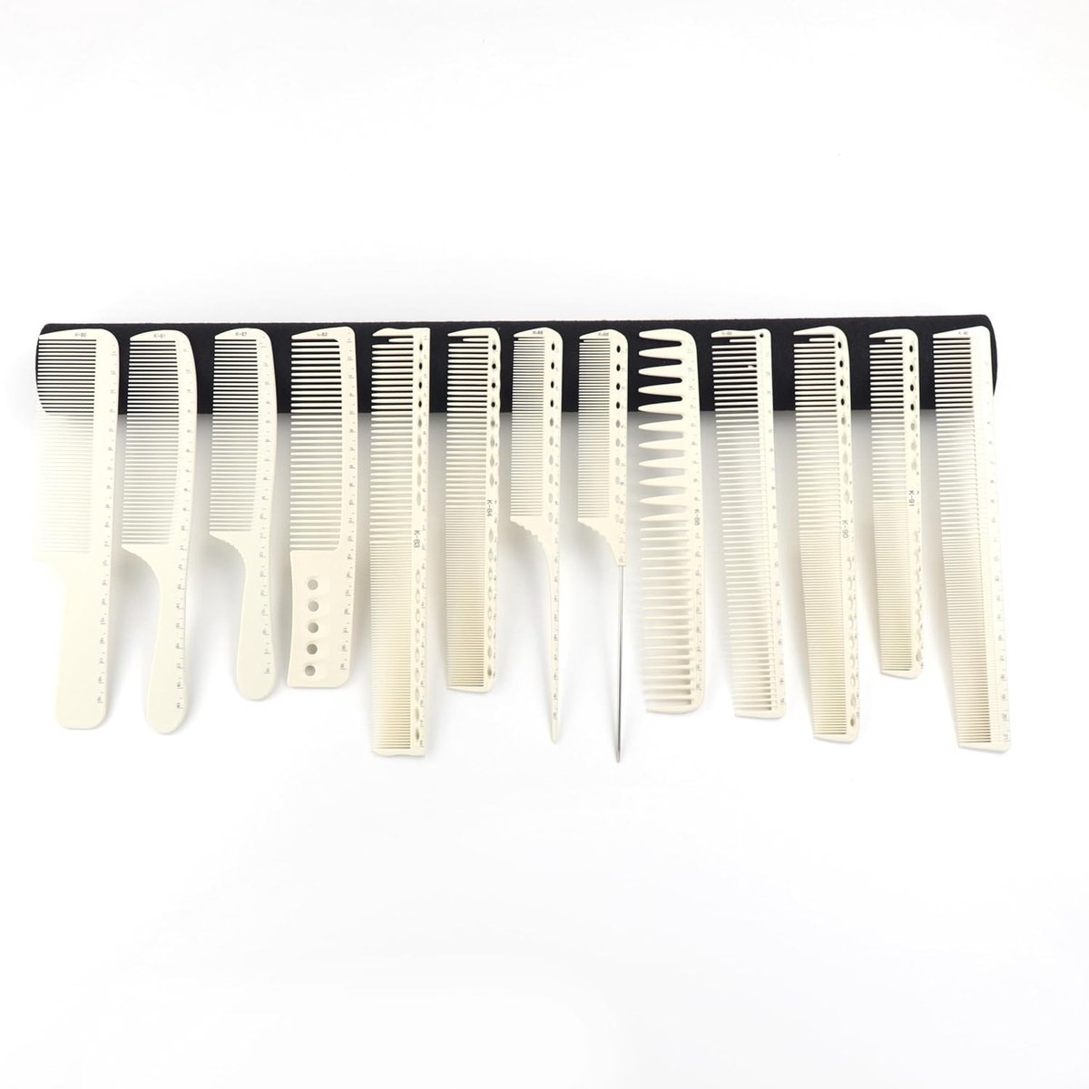 Professionele Haarkam Set - Wit - 13 Meetkammen - Hittebestendig en Antistatisch - Voor Haarstyling en Kapsalons