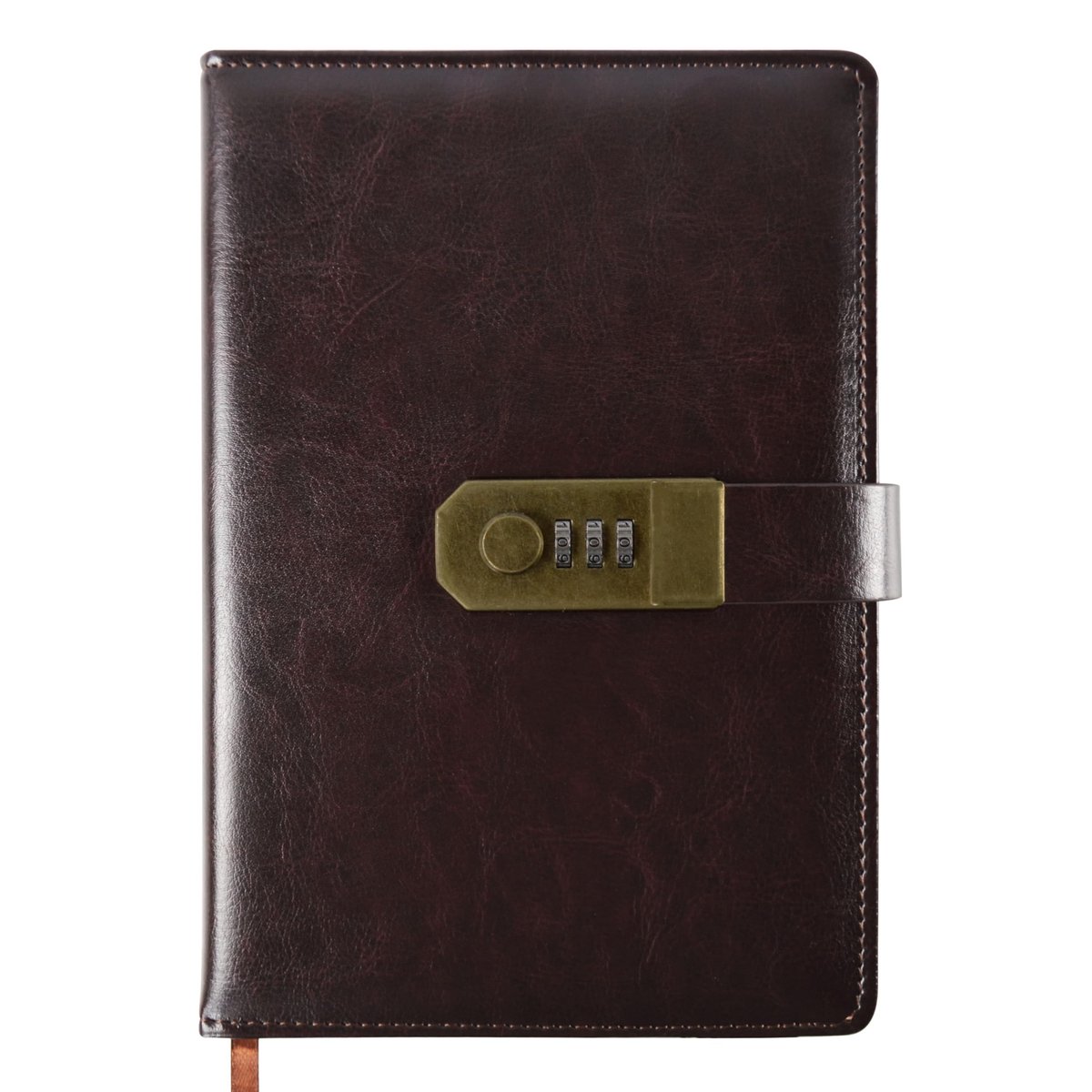 Solidchoice - A5 PU Lederen Dagboek met Slot en 200 Pagina's