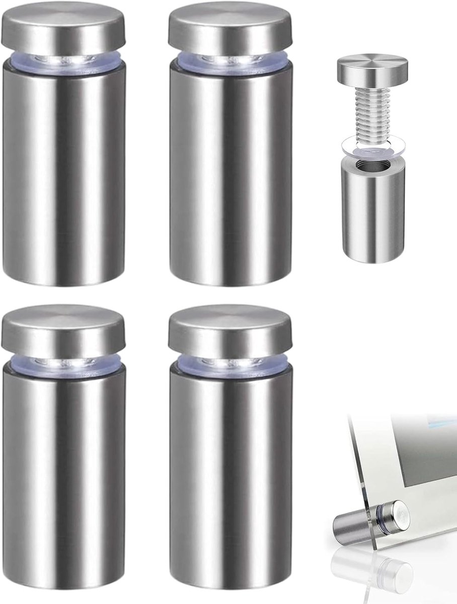 Afstandshouder wand 16×40 mm - Edelstaal - Voor displays en spiegels - Stevig en stijlvol - ShopVlot