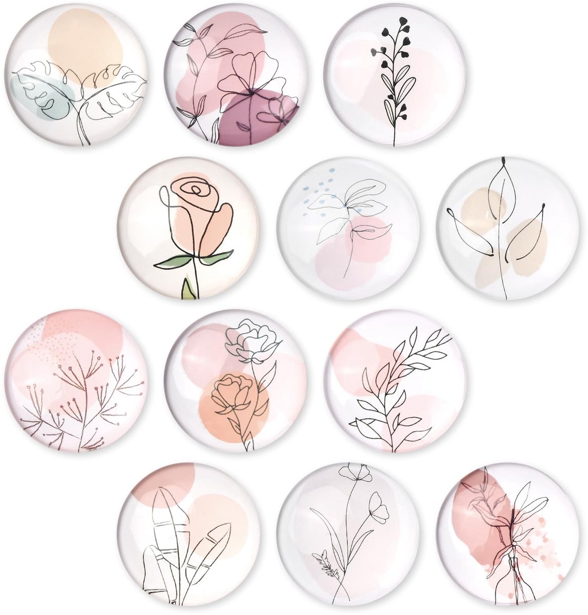 Solidchoice - Set van 12 Decoratieve 3D Koelkastmagneten