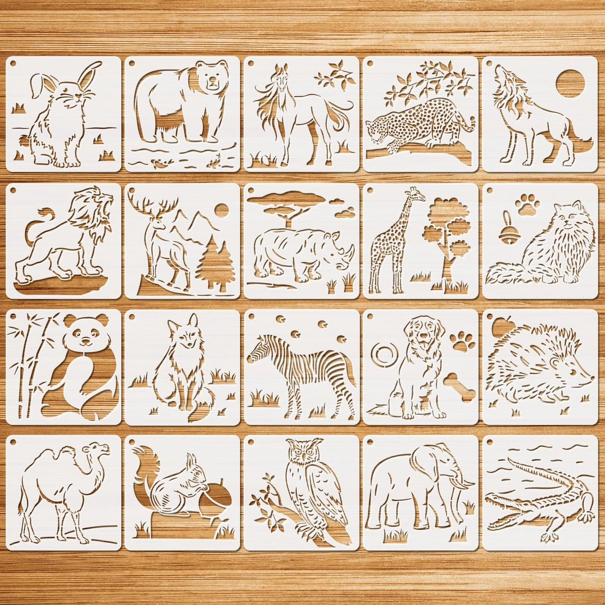Solidchoice - 20 Dieren Sjablonen voor Schilderen en Creatieve Projecten