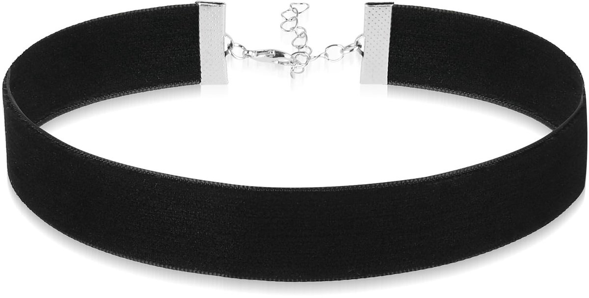 Solidchoice - Klassieke Zwarte Choker Ketting van Velvet voor Vrouwen