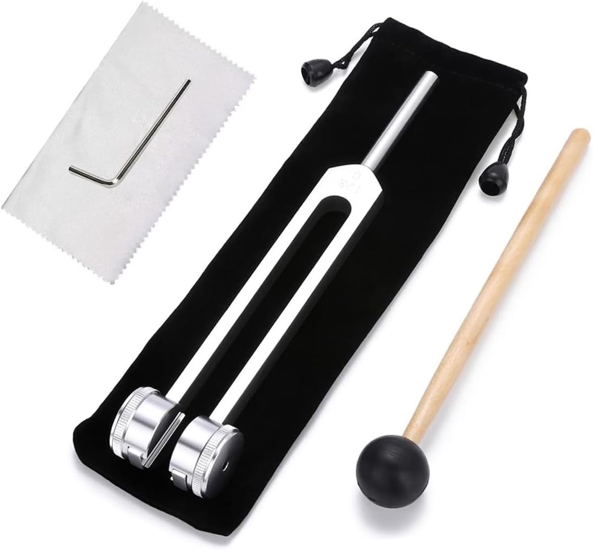 Tuning Fork 128 Hz - Aluminium Legering - Inclusief Siliconen Hamer - Perfect voor Geluidsheling - ShopVlot