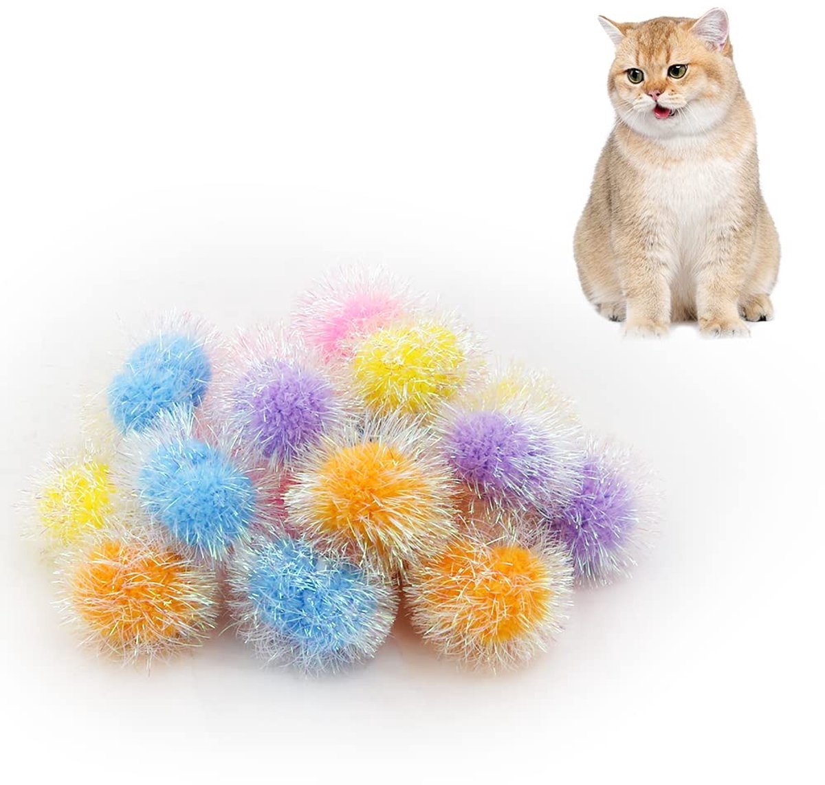 Solidchoice - Set van 20 Sparkling Ballen voor Katten