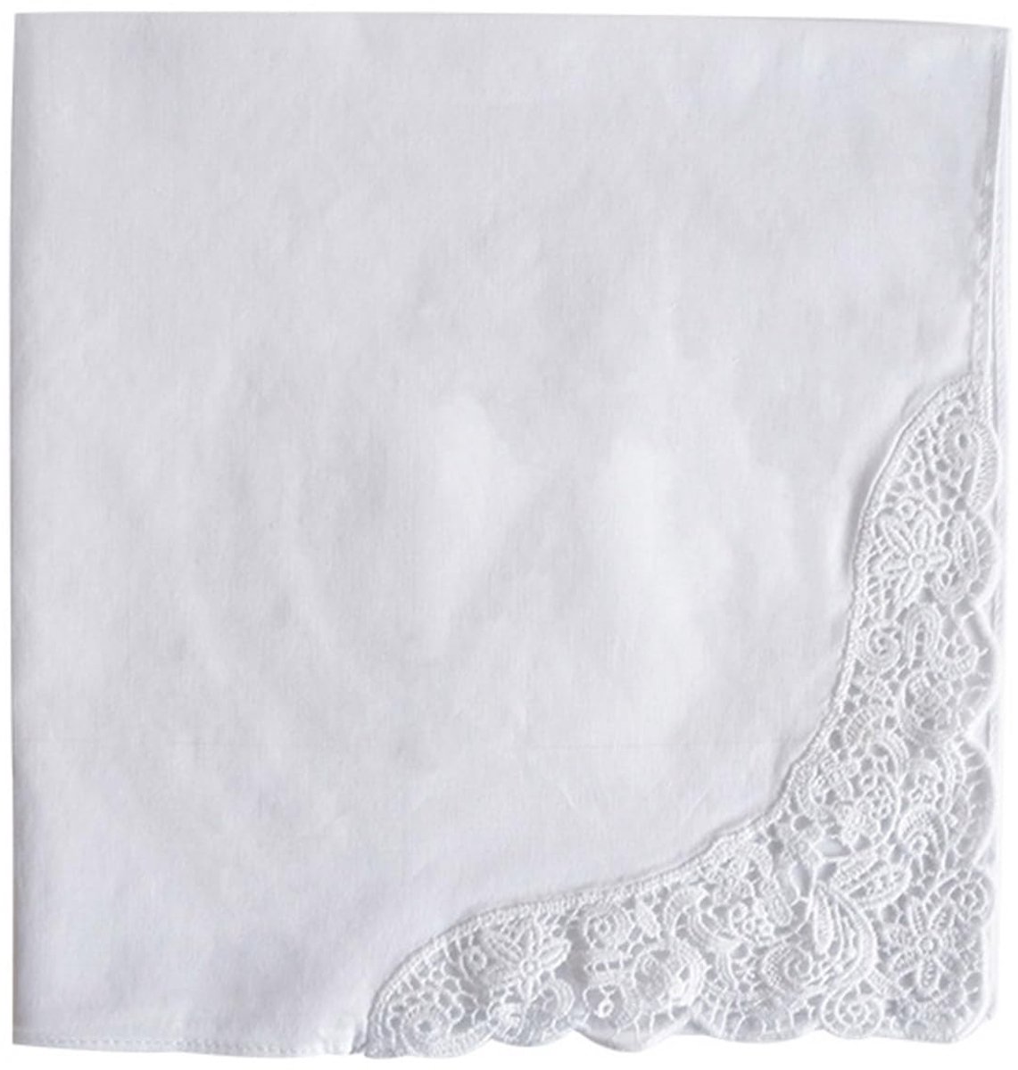 Solidchoice - Elegante Katoenen Zakdoeken met Kanten Afwerking voor Dames