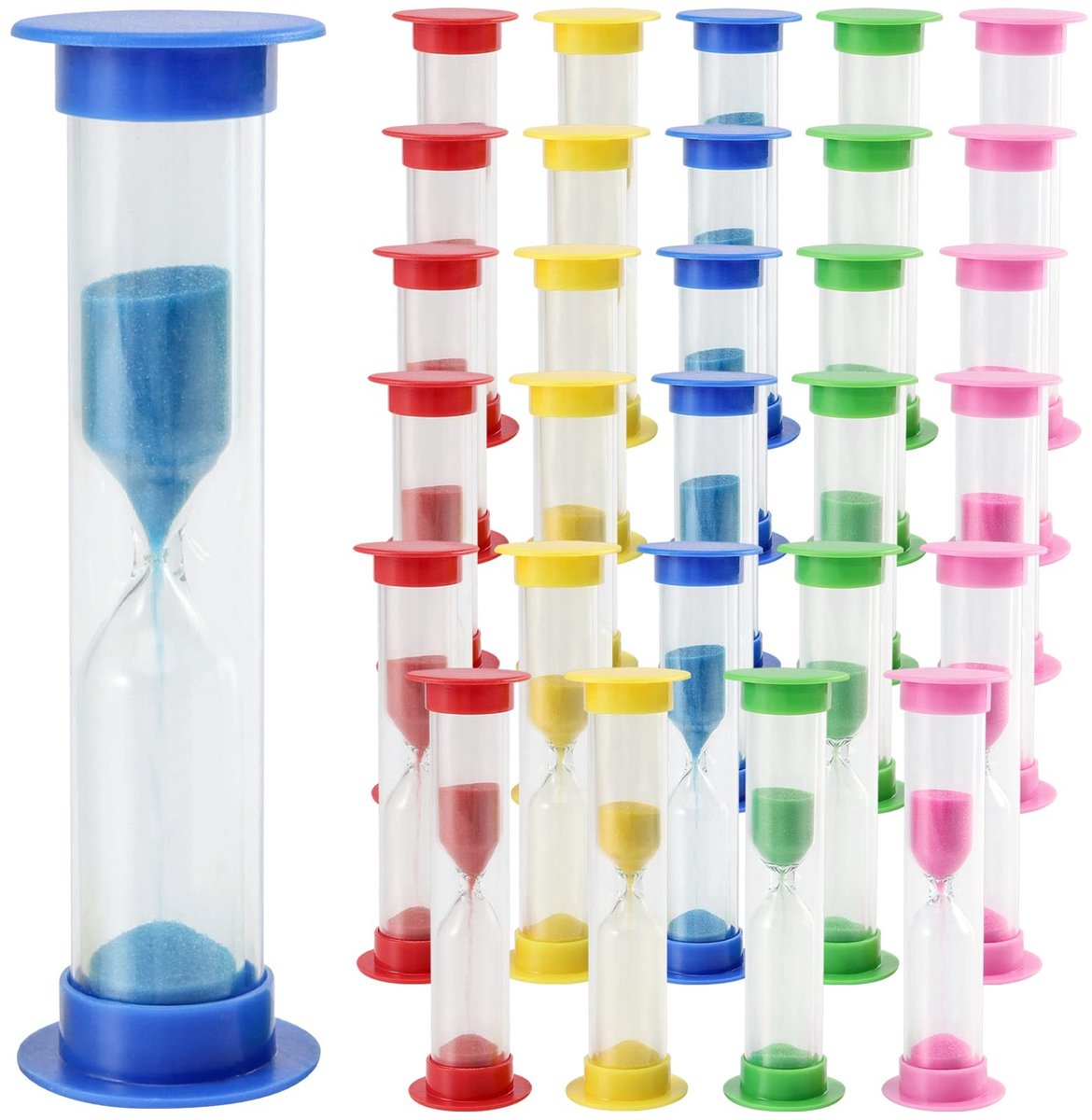 Solidchoice - Set van 30 Kleurige Zandlopers van 3 Minuten