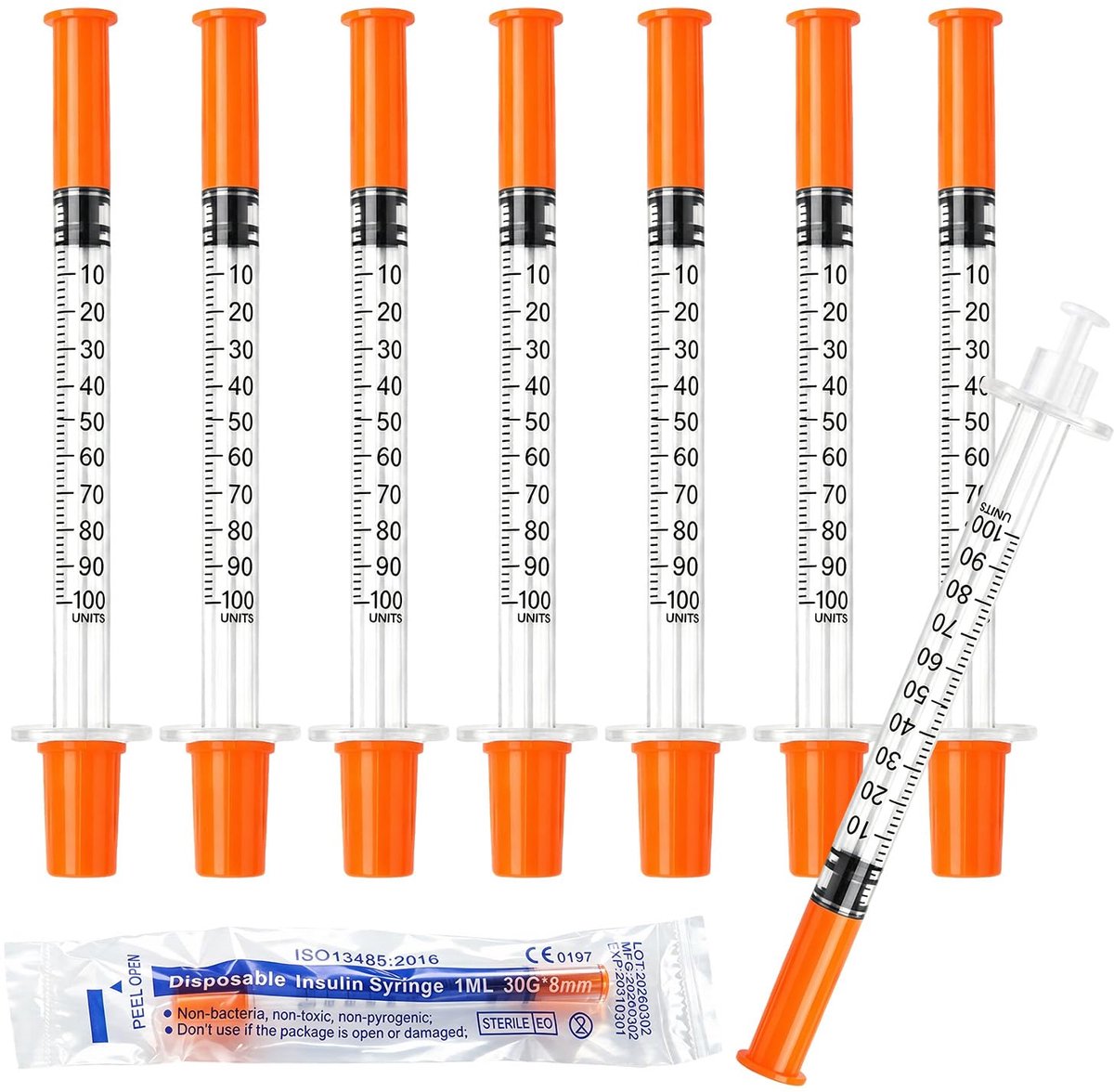 Plastic tubes 1 ml - 30G 8 mm - 28 stuks - ideaal voor monsterverpakking - ShopVlot